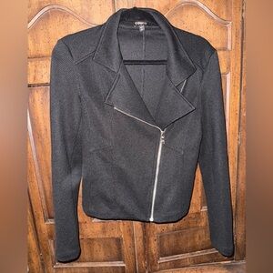 Express Black Textured Blazer with Zipper